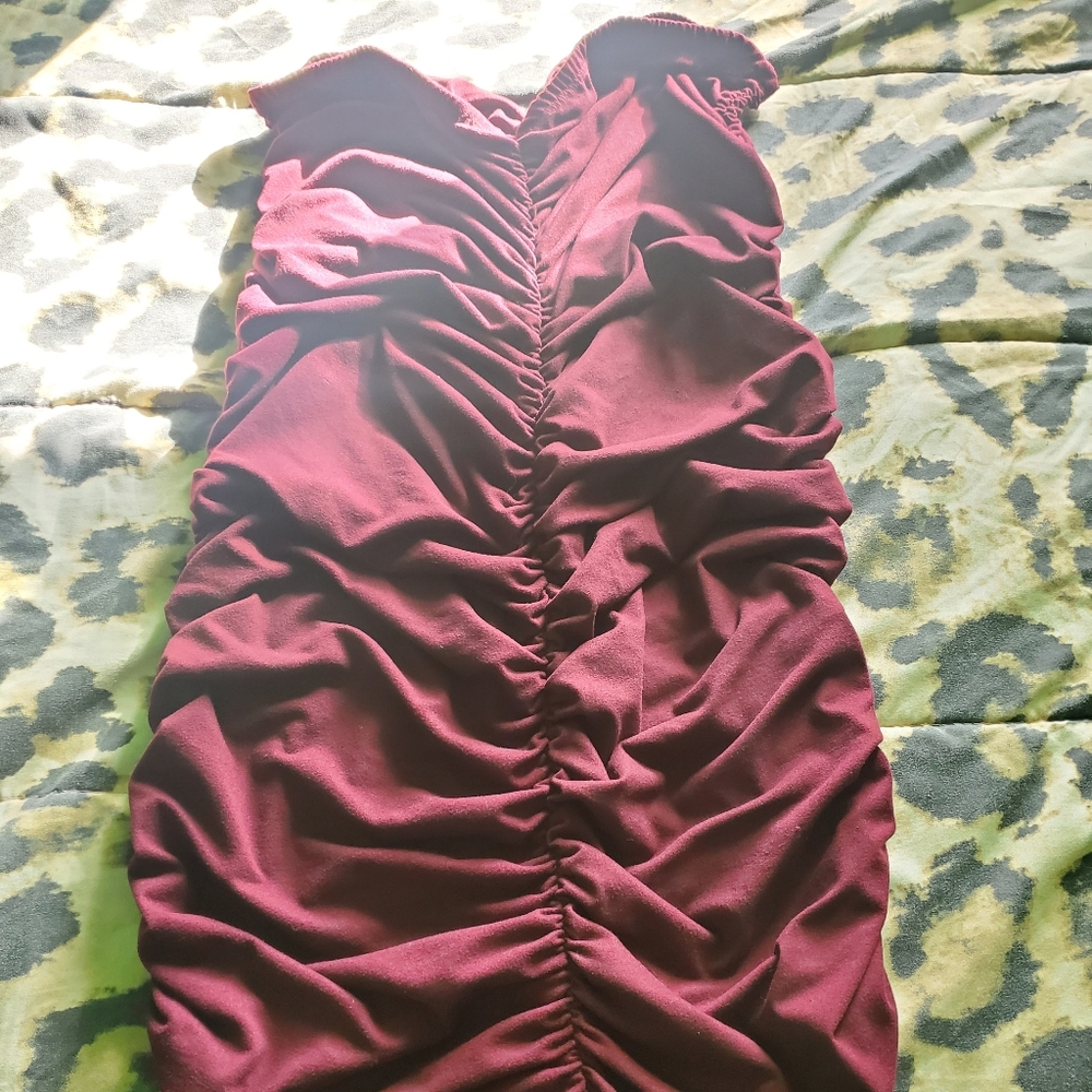 Burgundy Tube Top Dress ⚡⚡⚡